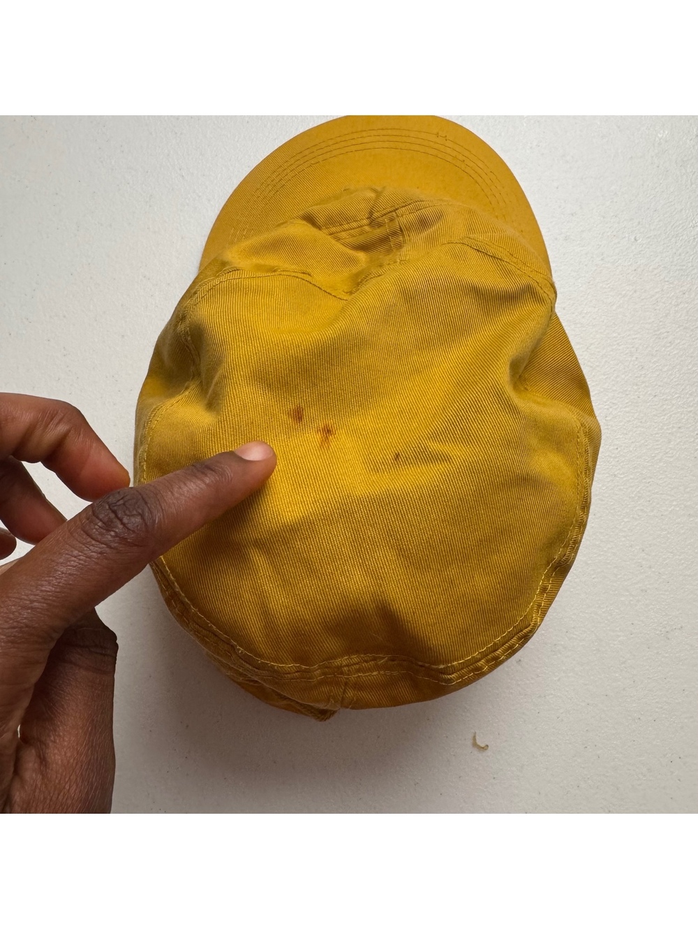 Vintage mustard Cadet Cap Flat Top Military Patrol Hat one size Adjustable - Picture 7 of 7